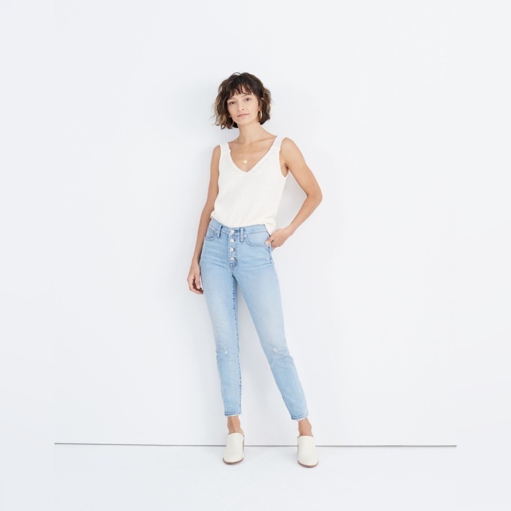 Madewell 9" High-Rise Skinny Crop Jeans in Asbury Wash: Button-Front - Size 25
